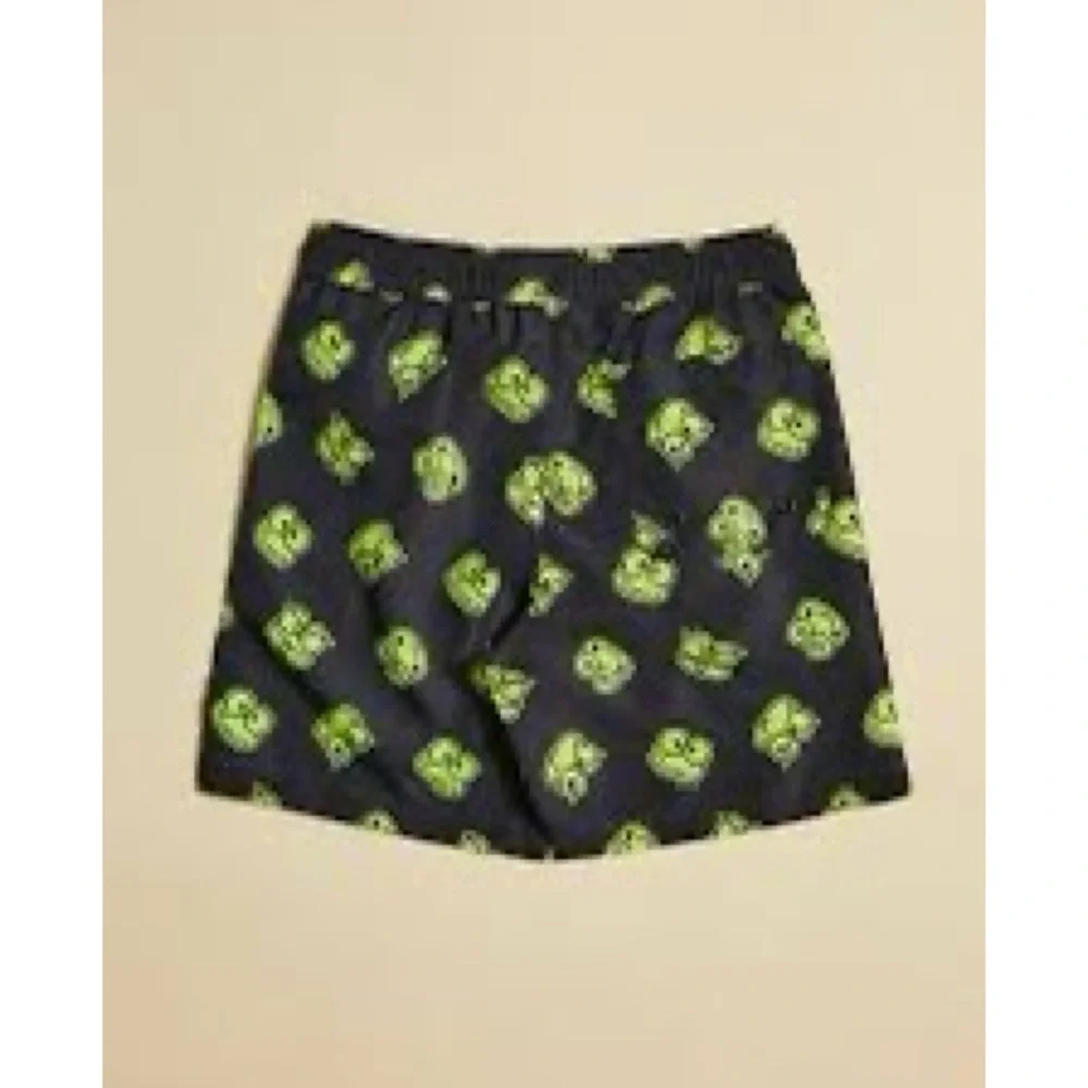 New Forever21 Kids Sanrio Keroppi Black Neon Green Swim Trunks Size 7/8